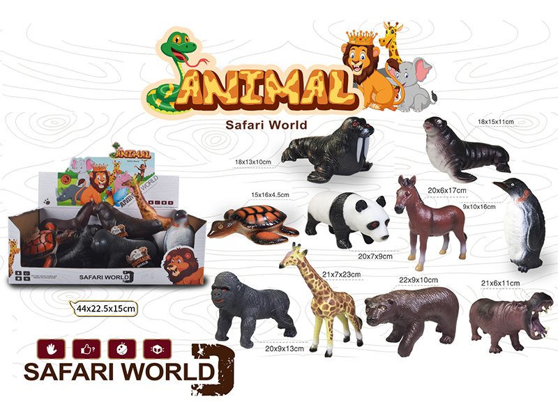 10PCS Simulation Vinyl Animal Toy