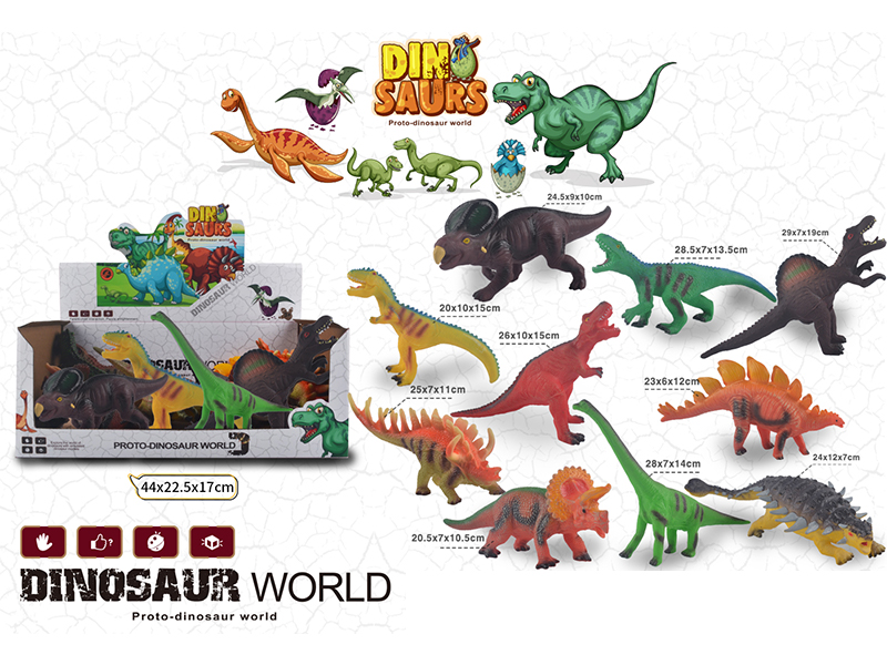 10PCS Simulation Vinyl Dinosaur Toy