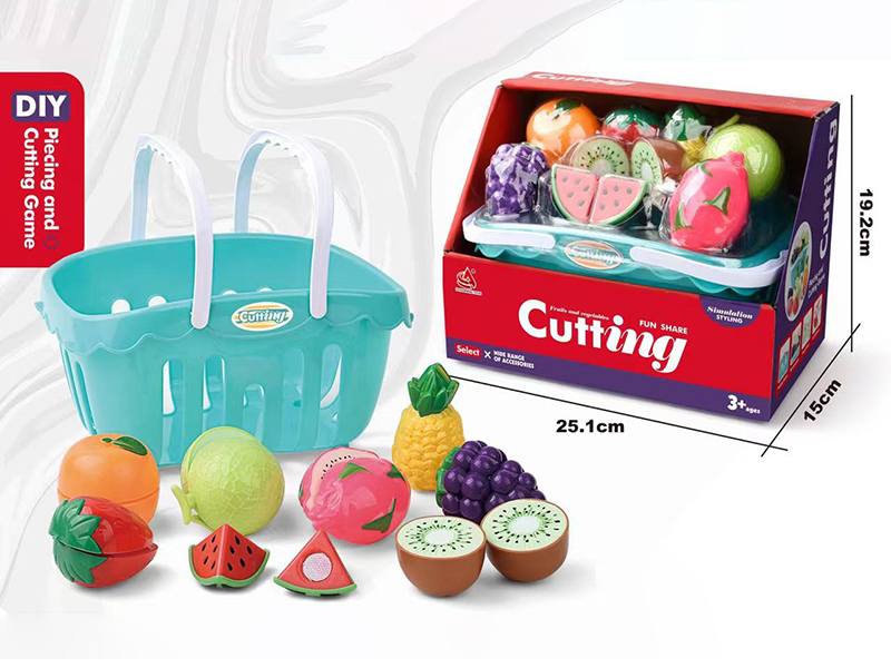 Shopping Basket Simulation Fruit And Vegetable Cutting Toys