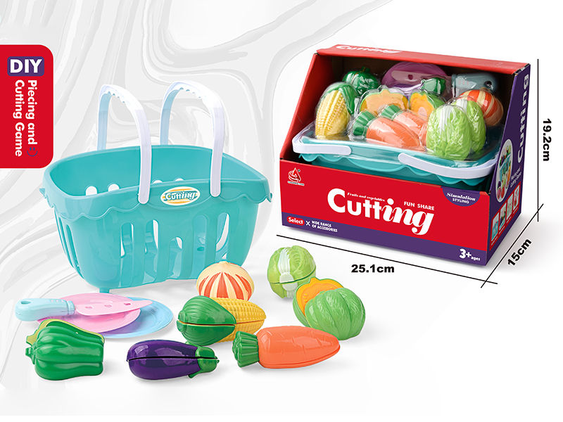 Shopping Basket Simulation Fruit And Vegetable Cutting Toys