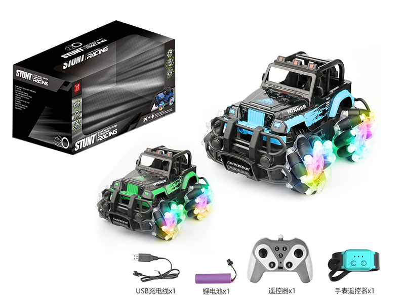 2.4G Dual  Remote Control Off-Road Stunt Car With Lights And Music