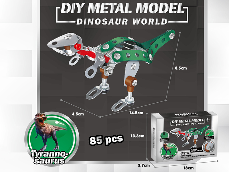 DIY Metal Building Blocks - Tyrannosaurus Rex 85pcs