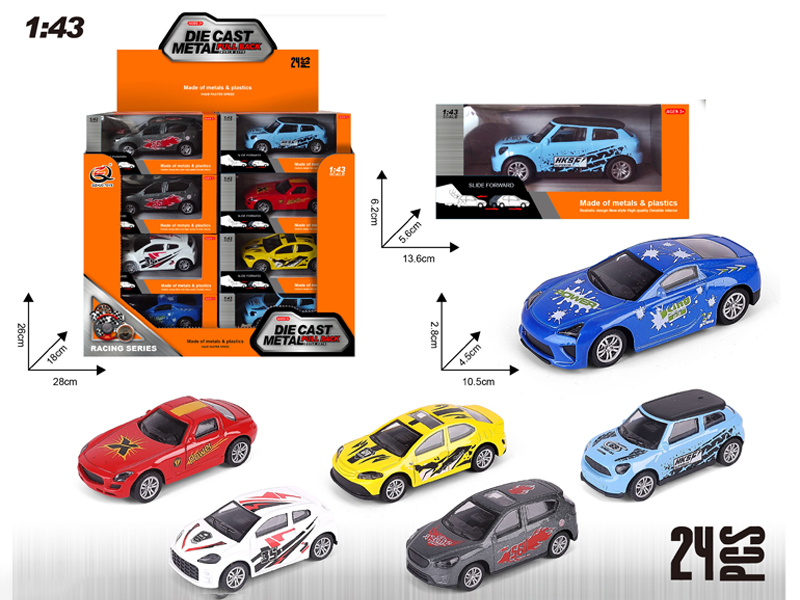 24PCS 1:43 Alloy Pull Back Car