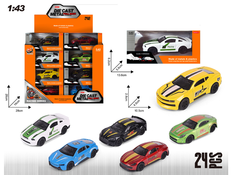 24PCS 1:43 Alloy Pull Back Car