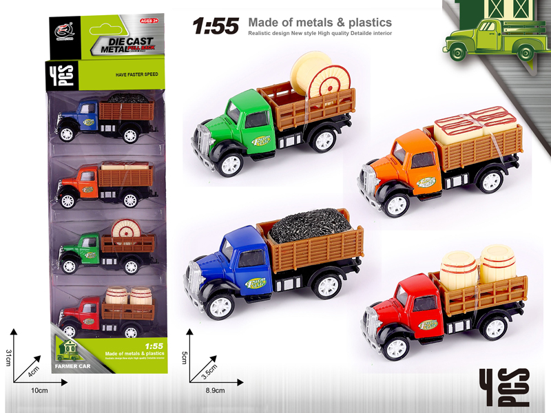 4PCS 1:55 Alloy Pull Back Car