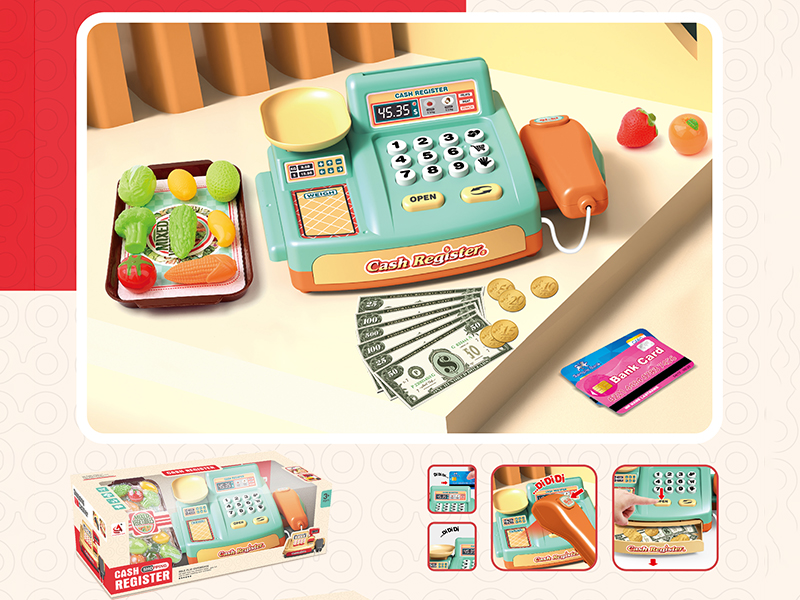 Cash Register + Fruits And Vegetables Set(Three Switching Mode Functions)