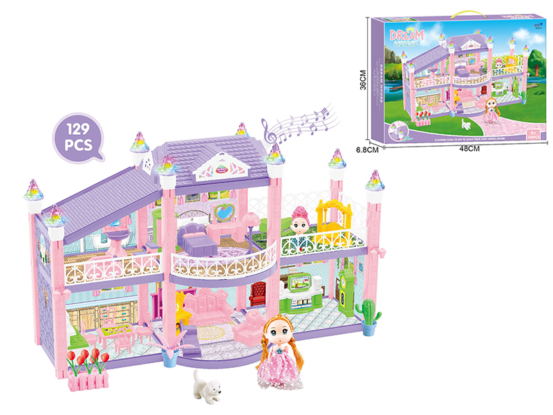 DIY Scene Villa(With Lights And Music)129pcs