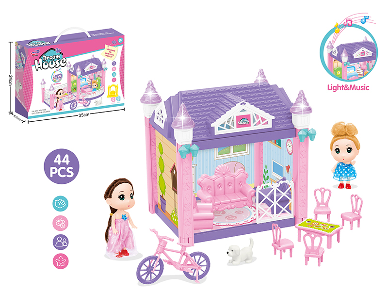 DIY Scene Villa(With Lights And Music)44pcs