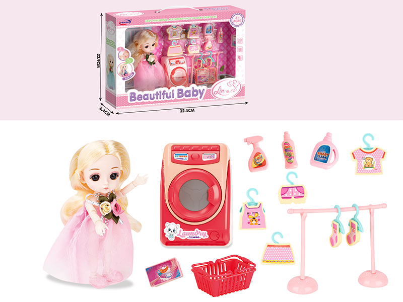 Doll With Washing Machine,Clothes Hanger
