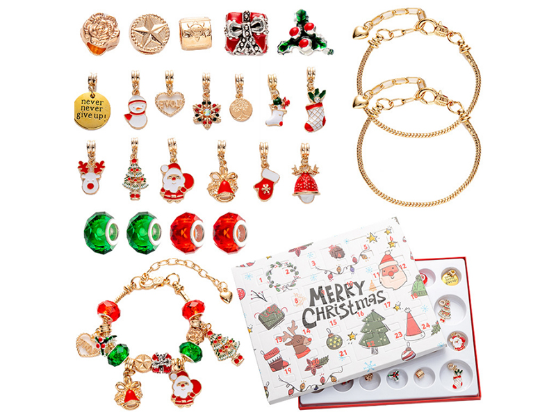 Golden Christmas Theme DIY Bracelet Set 24pcs