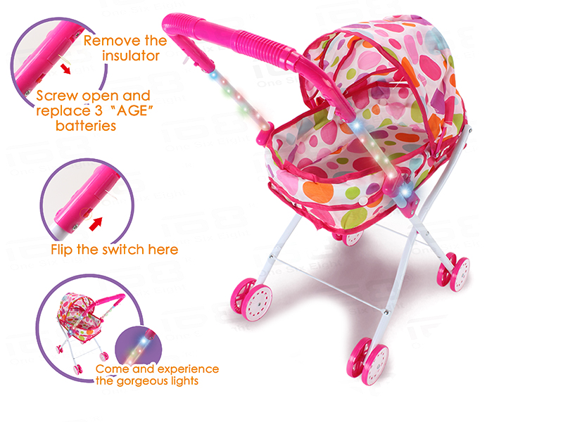 Iron Lying Flat Handcart With Light