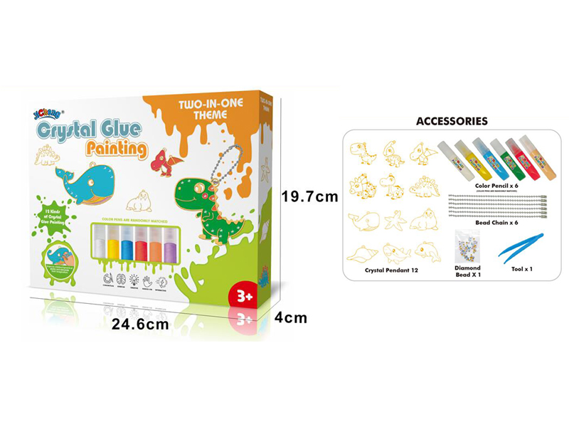 DIY Crystal Colored Glue - Dinosaurs/Oceans