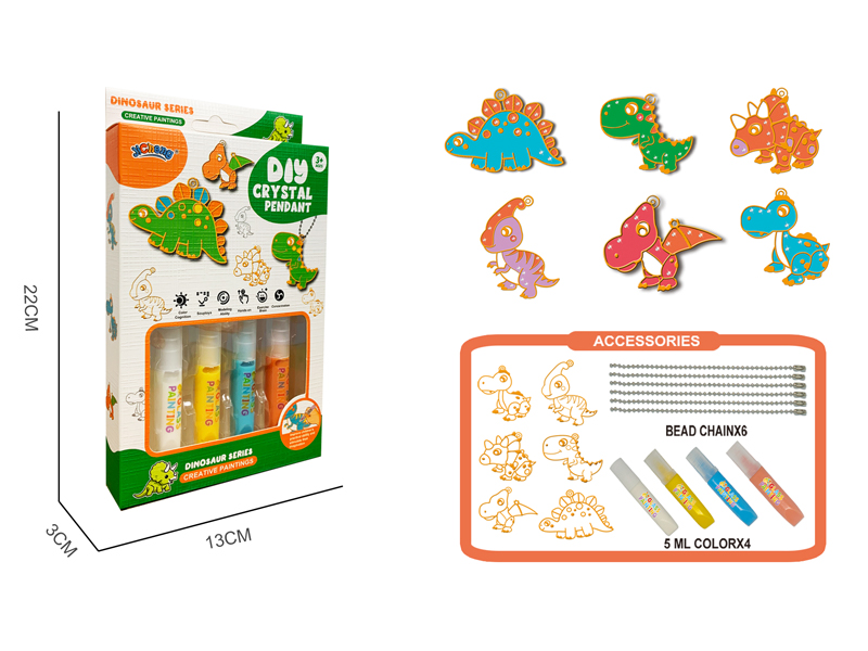DIY Crystal Colored Glue - Dinosaur