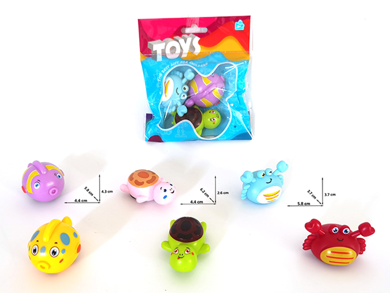 Cartoon Pull Back Clownfish Turtle Crab Car
