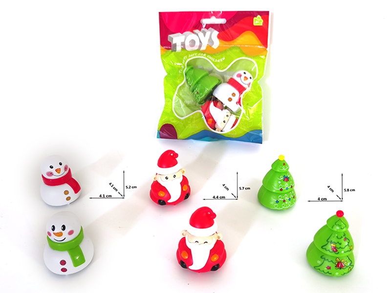 Cartoon Pull Back Santa Claus Snowman Christmas Tree Car
