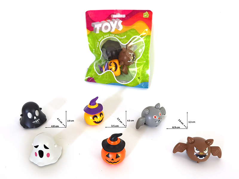 Cartoon Pull Back Halloween Pumpkin Ghost Batcart