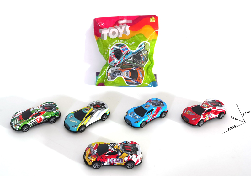 Simulated Pull Back Alloy Iron Sheet Racing Car