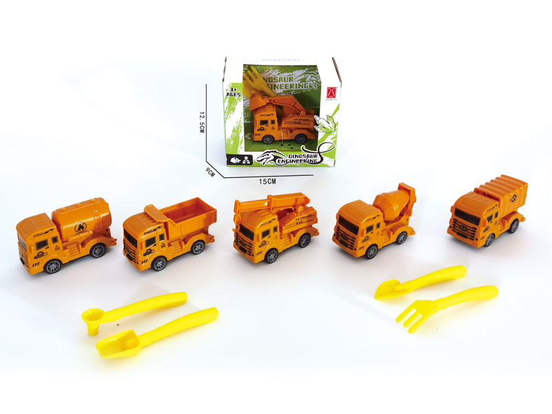 Pull Back Engineering Vehicle Equipped With Two Shovels