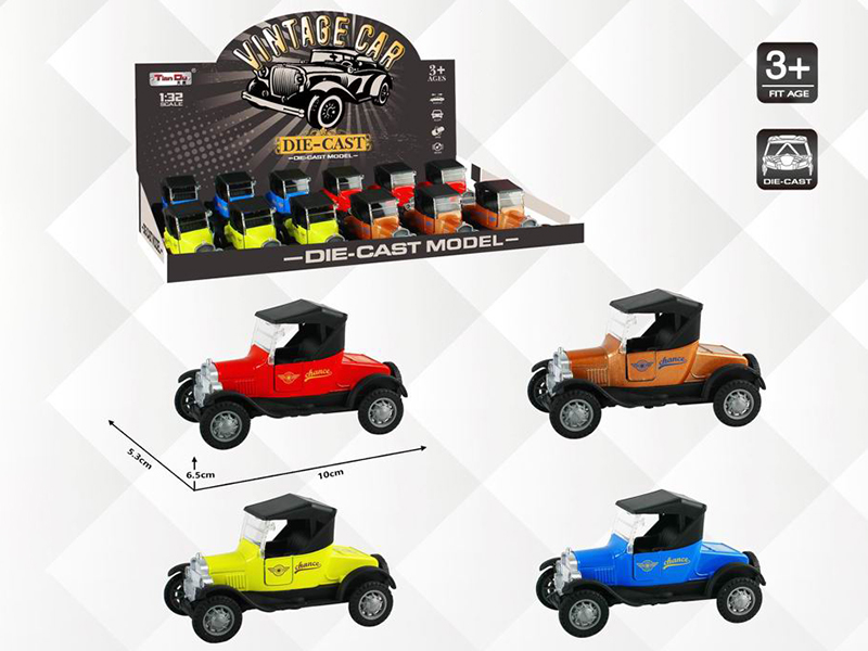 1:32 Pull Back Alloy Two-Door Vintage Car (12PCS/ Box)