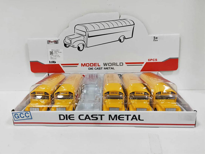 1:32 Alloy School Bus 6pcs/Box