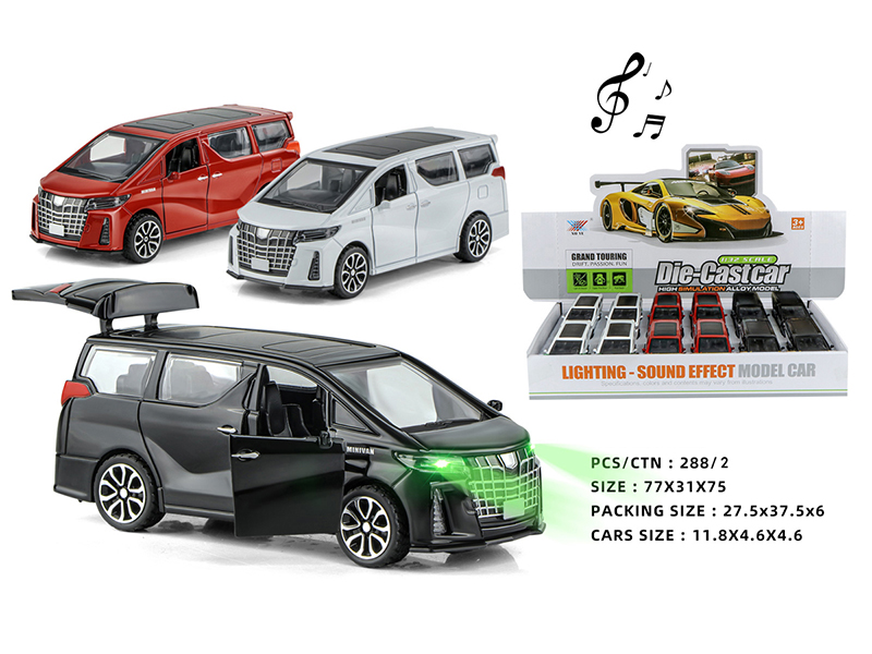 1:32 Pull Back Alloy Car Toyota Alphard With 3 Doors Open,Lights And Music(12PCS/Box)