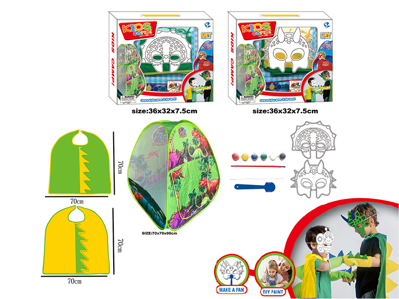 DIY Painting Mask Role-Playing Toys(With Tent) - Dinosaur Series