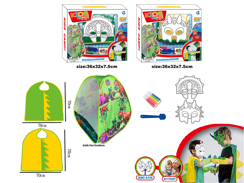 DIY Painting Mask Role-Playing Toys(With Tent) - Dinosaur Series