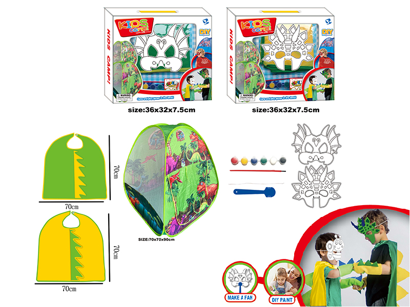 DIY Painting Mask Role-Playing Toys(With Tent) - Dinosaur Series