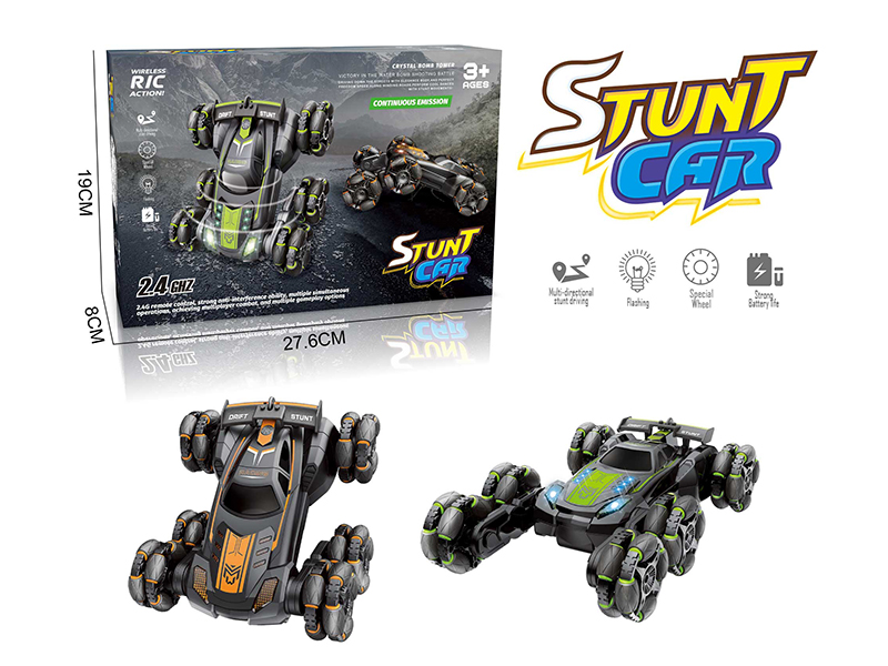 Remote Control 11 Channel Six Wheel Spray Drift Stunt Car(Lights And Music)