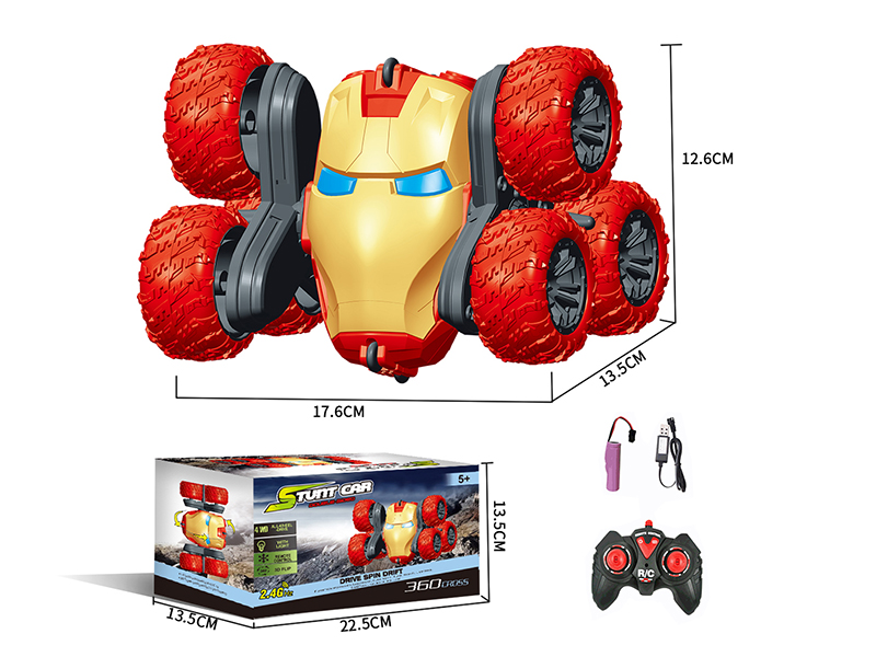 Remote Control Transformers Six Wheel Stunt Car (With Lights,No Music)Red