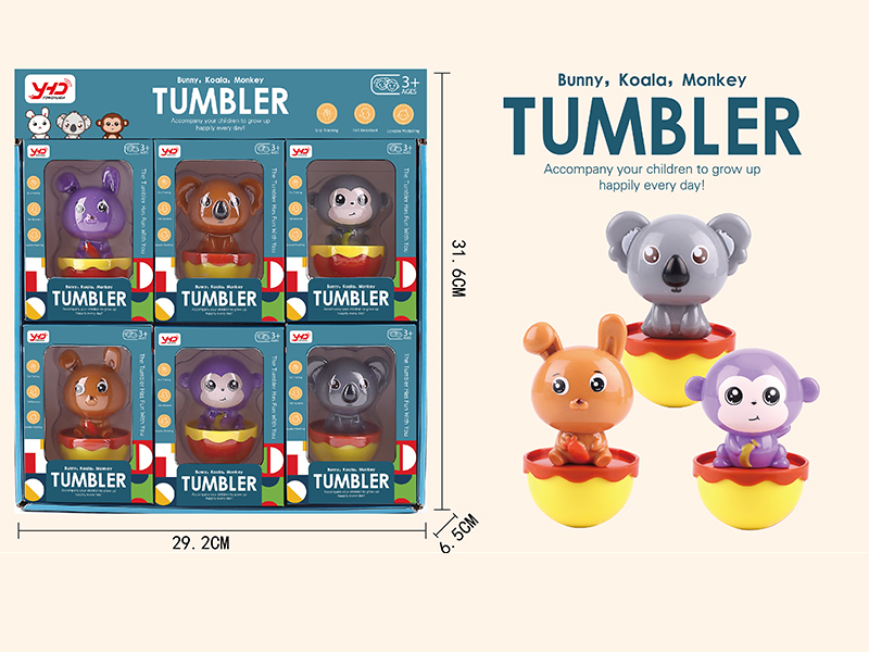 Koala,Rabbit,Monkey Tumbler 6pcs