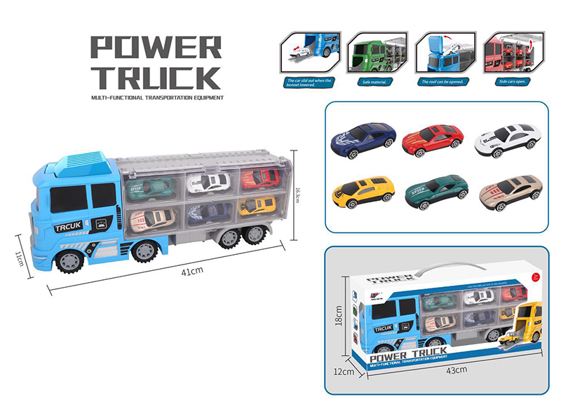 Slide Storage Police Container Car(With Slide Alloy Cars)