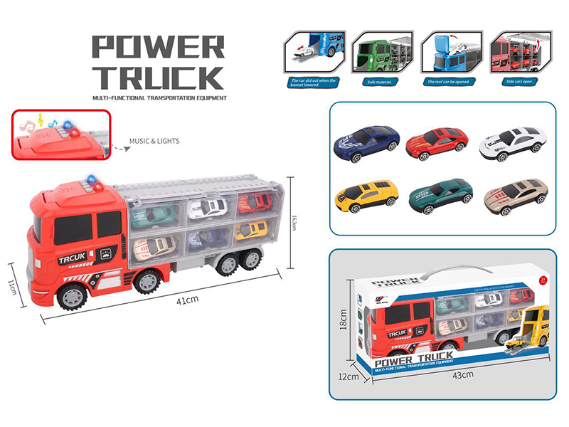 Slide Storage Fire Control Container Car(With Lights And Music)