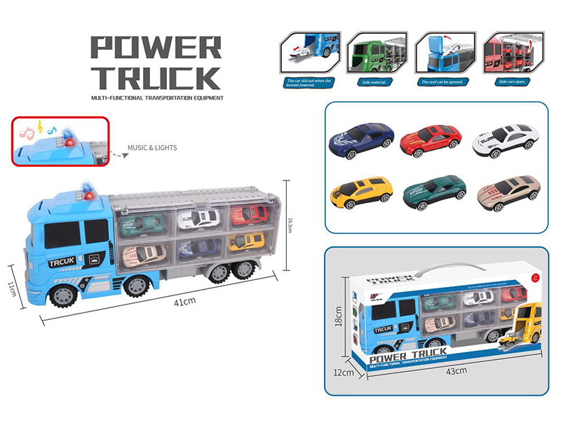 Slide Storage Police Container Car(With Lights And Music)