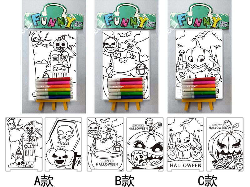 DIY Color Filling Drawing Board(Halloween Pattern)