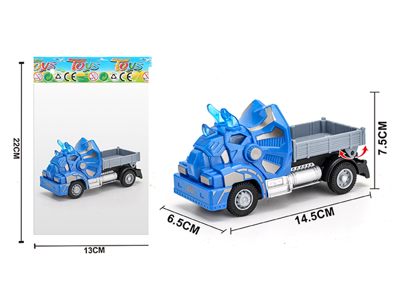 1:64 Pull Back Triceratops Transport Truck