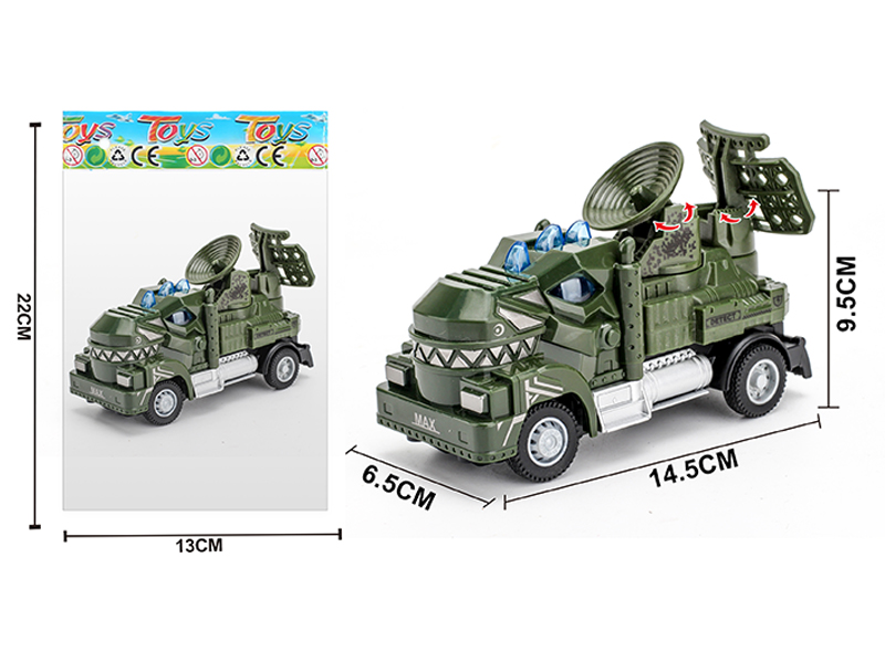 1:64 Pull Back Tyrannosaurus Rex Military Radar Vehicle
