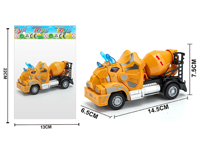 1:64 Pull Back Triceratops Mixing Engineering Truck