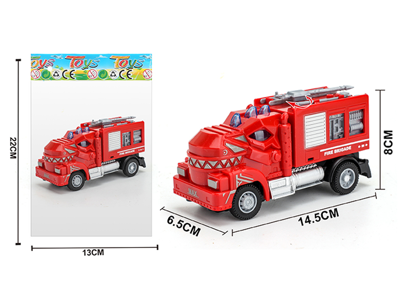 1:64 Pull Back Tyrannosaurus Rex Water Cannon Fire Truck