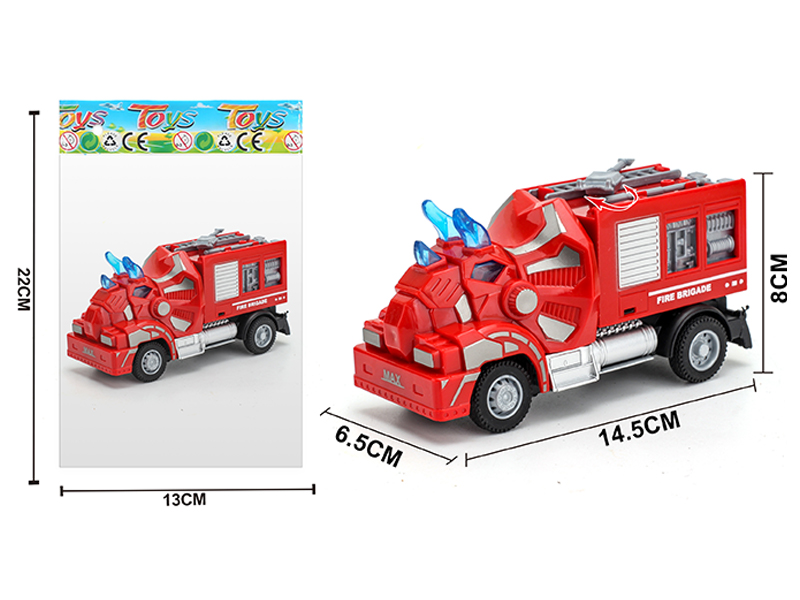 1:64 Pull Back Triceratops Water Cannon Fire Truck