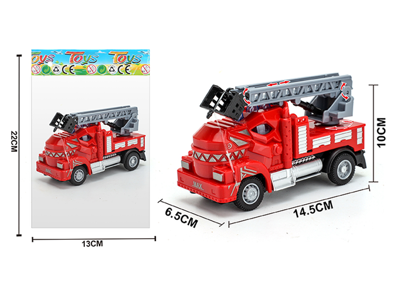 1:64 Pull Back Tyrannosaurus Rex Ladder Fire Truck