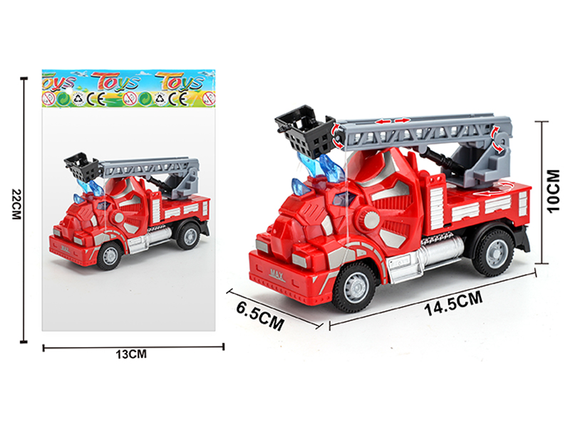 1:64 Pull Back Triceratops Ladder Fire Truck