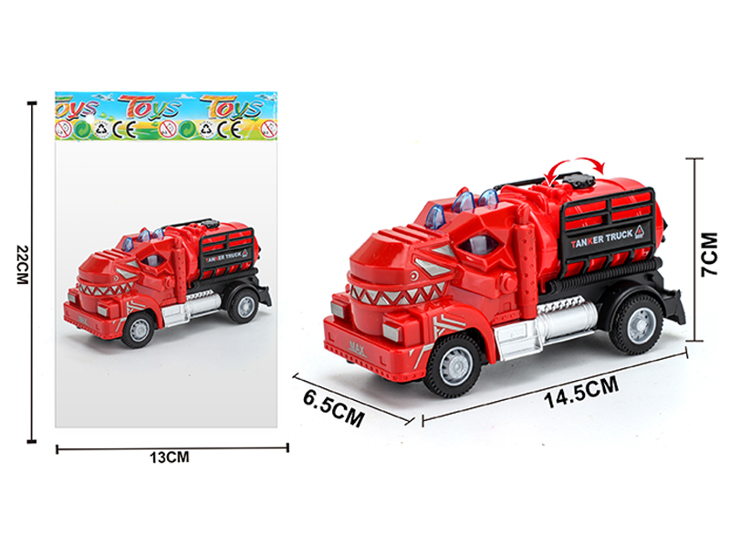 1:64 Pull Back Tyrannosaurus Rex Water Tank Fire Truck