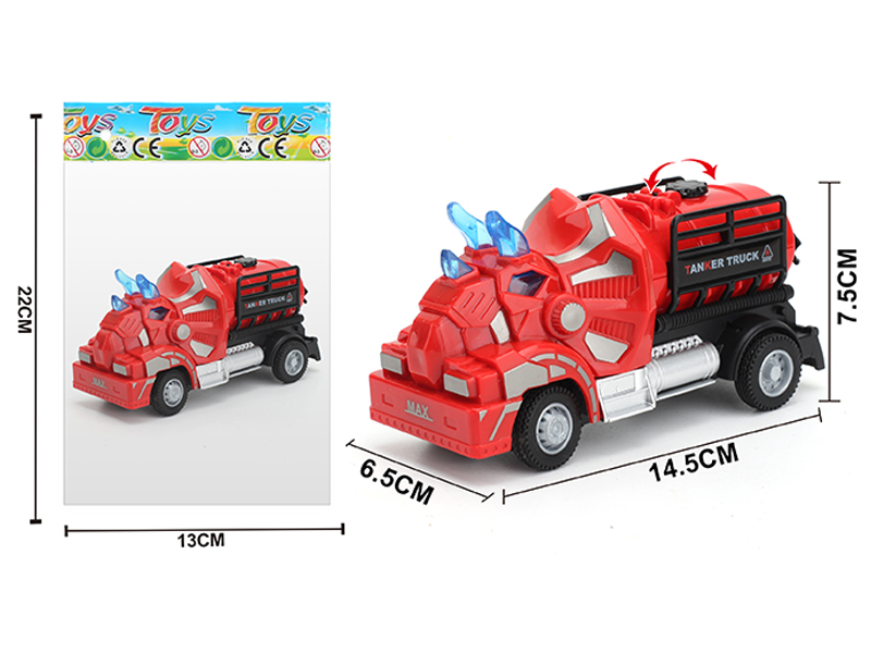 1:64 Pull Back Triceratops Water Tank Fire Truck