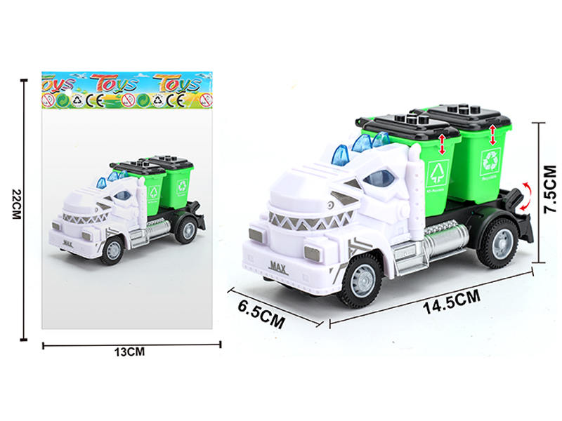 1:64 Pull Back Tyrannosaurus Rex Garbage Bin Sanitation Vehicle