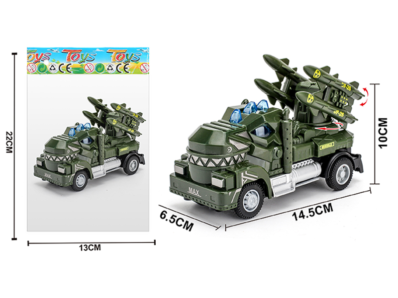 1:64 Pull Back Tyrannosaurus Rex Military Missile Vehicle