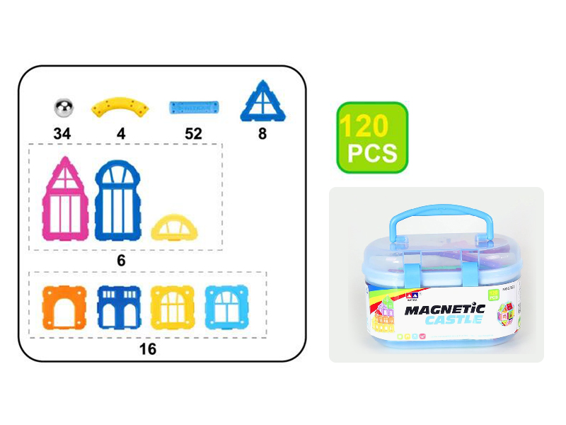 Magnetic Castle Building Blocks 120pcs