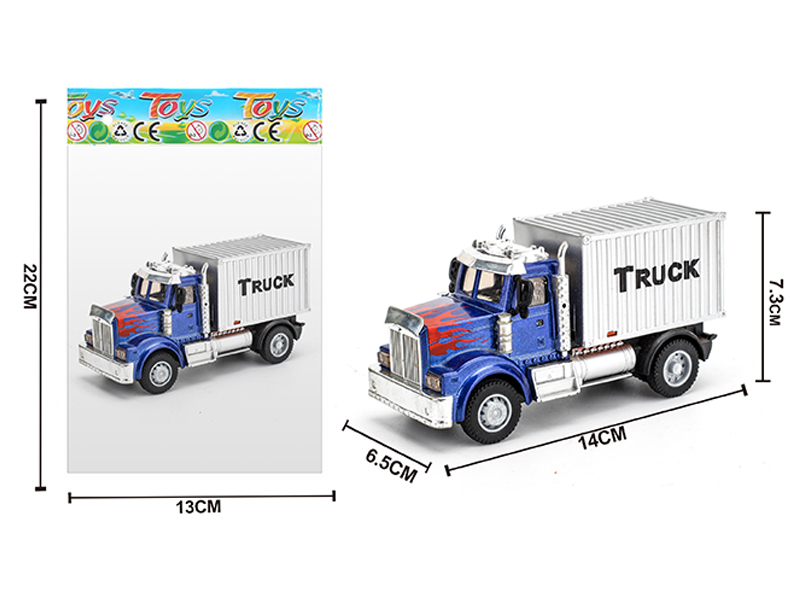 1:64 Alloy Pull Back American Transport Container Truck