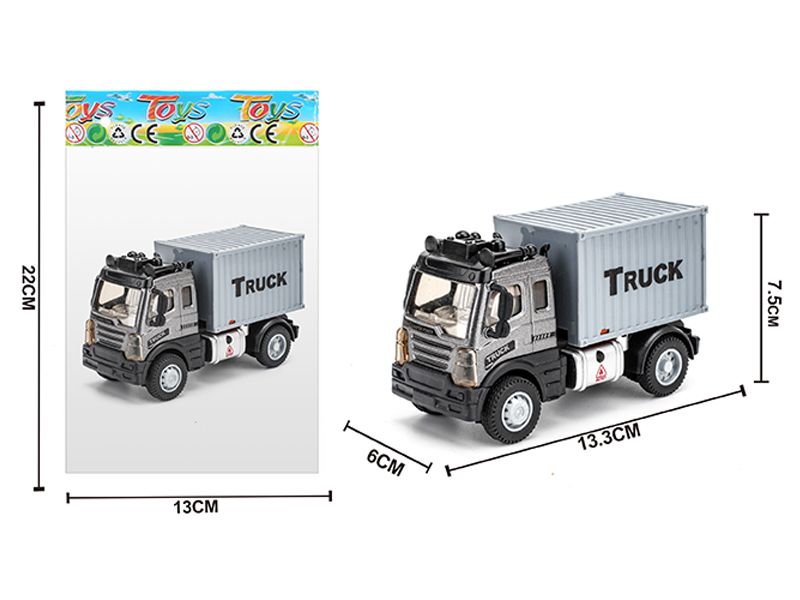 1:64 Alloy Pull Back European Transport Container Truck