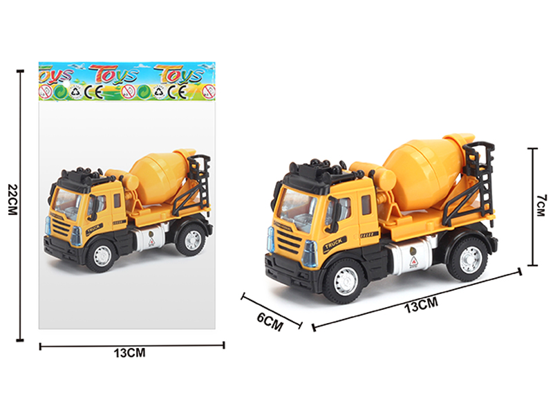 1:64 Alloy Pull Back European Mixing Engineering Truck